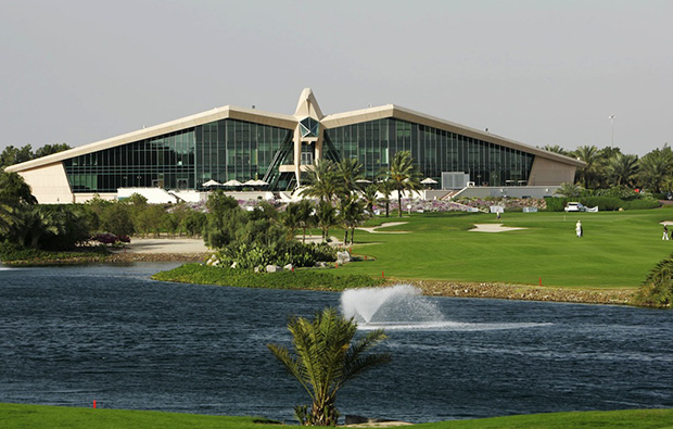 The famous clubhouse at  abu dhabi golf club, abu dhabi, united arab emirates