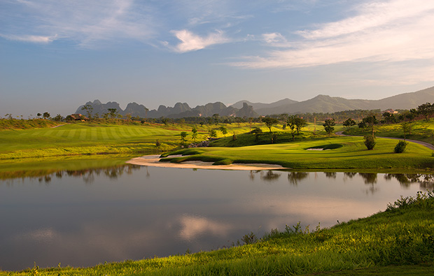 8th hole sky lake golf resort, sky course, hanoi, vietnam