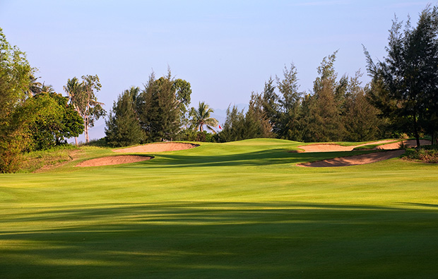 approach to 17th hole, montgomerie links, danang, vietnam