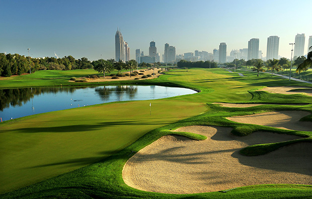 18th, emirates golf club faldo course, dubai, united arab emirates