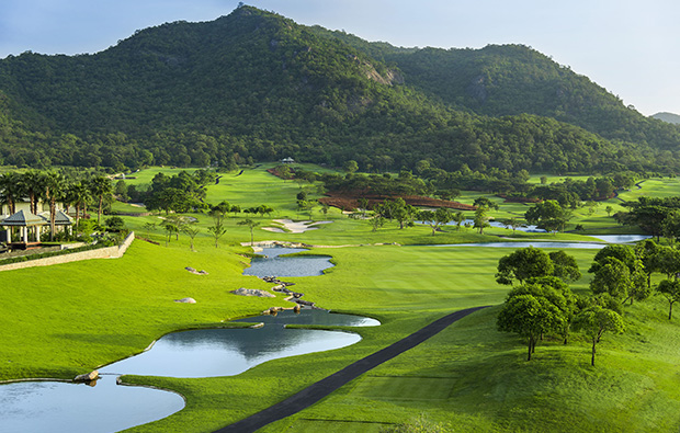 hole 10 from tee, black mountain golf club, hua hin, thailand