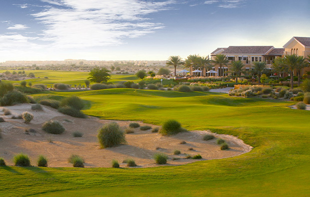 hole 18 fairway, arabian ranches golf course, dubai, united arab emirates
