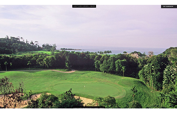 elevated view of green, bintan lagoon resort, jack nicklaus course, bintan, indonesia