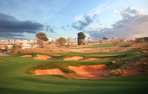 3rd hole,  jumeirah golf club fire course, dubai, united arab emirates