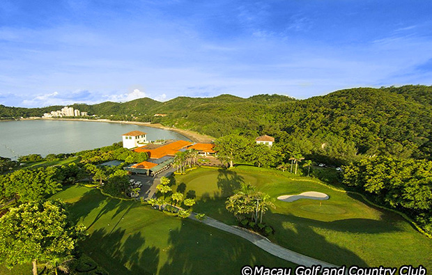 aerial view at macau golf and country club, macau china