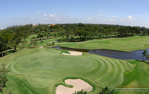 aerial view of green, muang kaew golf club, bangkok, thailand