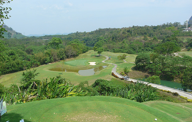 17th tee, rajjaprabha dam golf course, samui, thailand