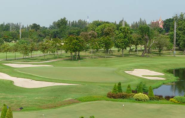 aerial view bangkok golf club, bangkok, thailand