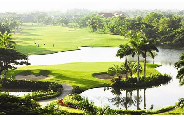 scenery of yangon golf course, pun hlaing golf course, yangon, myanmar