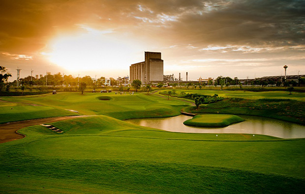 sunset, riverdale golf club, bangkok, thailand