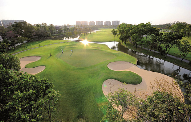 aerial view, thana city golf club, bangkok, thailand