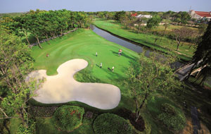 overhead view,  thana city golf club, bangkok, thailand