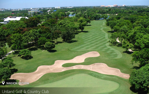 aerial view Uniland Golf Country Club, Bangkok, Thailand
