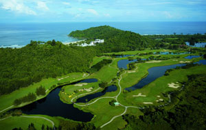 aerial view, dalit-bay-golf-country-club, kota kinabalu, malaysia