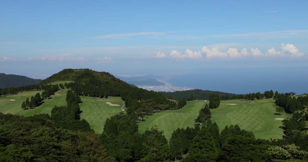 aerial view Hakone Yunohana Golf Course, Japan