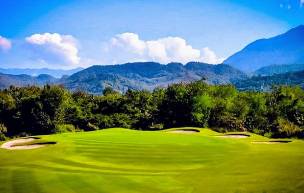 Luang Prabang Golf Club - Green with Mountains in Background