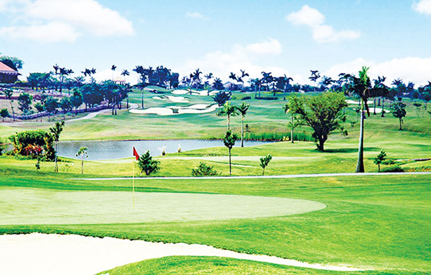 Views down course at Royal Northwoods Golf Country Club, Manila, Philippines