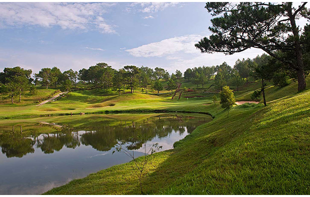 undulating landscape at dalat palace golf club, dalat, vietnam