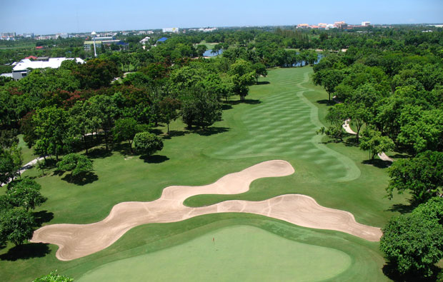 aerial view, royal gems golf club, bangkok, thailand