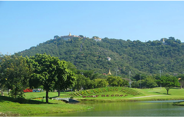 Shwe Mann Taung Golf Resort view across lake