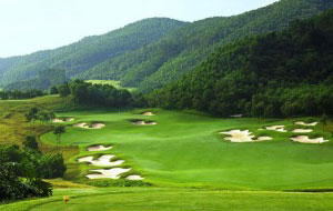 mountain side golf course at annika course mission hills, guangdong china