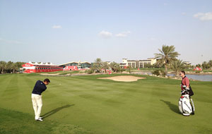 View of clubhouse abu dhabi golf club, abu dhabi, united arab emirates