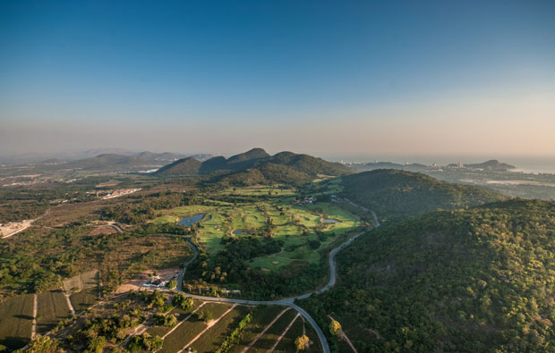 aerial , banyan golf club, hua hin, thailand