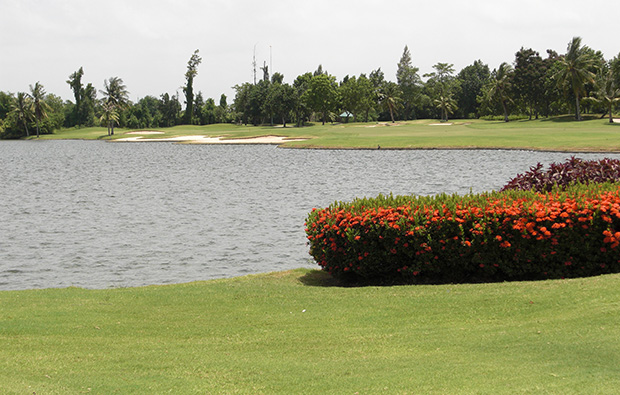 lake at lakewood country club, bangkok, thailand