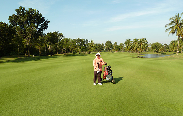 caddie at lam lukka country club, bangkok, thailand