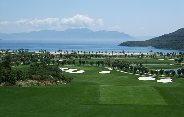 view towards sea vin pearl golf club, nha trang, vietnam