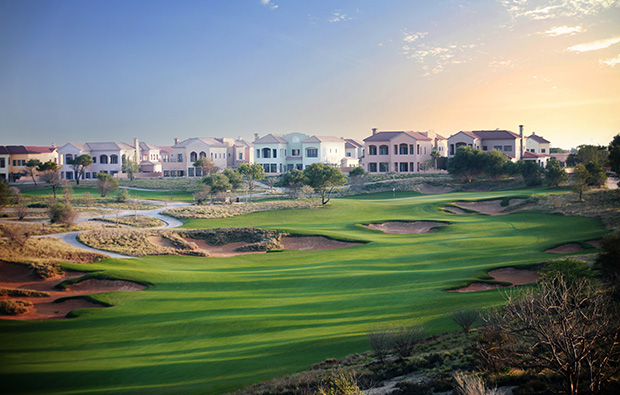 6th hole,  jumeirah golf club fire course, dubai, united arab emirates