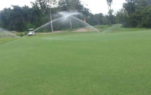 aerial view in mekong golf resort, ventiane laos