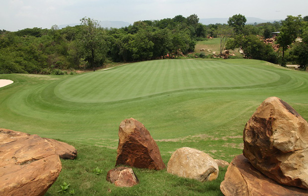 aerial view at mountain creek golf resort, khao yai thailand