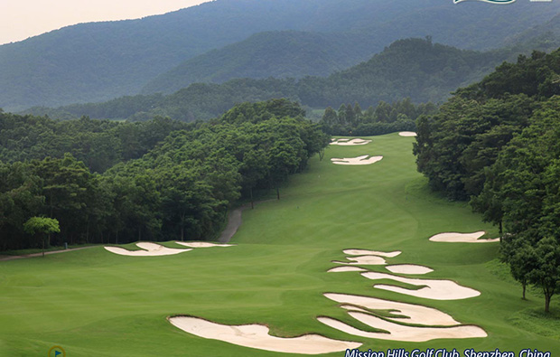 greenway slope at at olazabal course mission hills, guangdong china