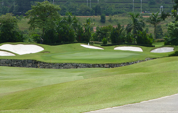 close up of green palm garden golf club, kuala lumpur
