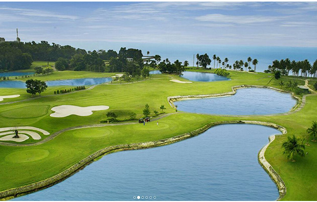 course view at palm springs golf country club in batam island, indonesia