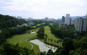 aerial view penang golf club, penang