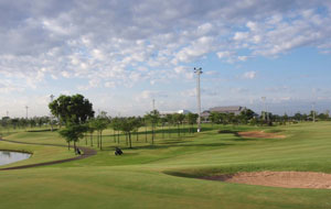 view towards club house, rachakram golf club, bangkok, thailand