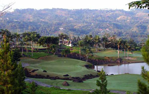 elevated view of green,  rainbow hills golf club, jakarta, indonesia 
