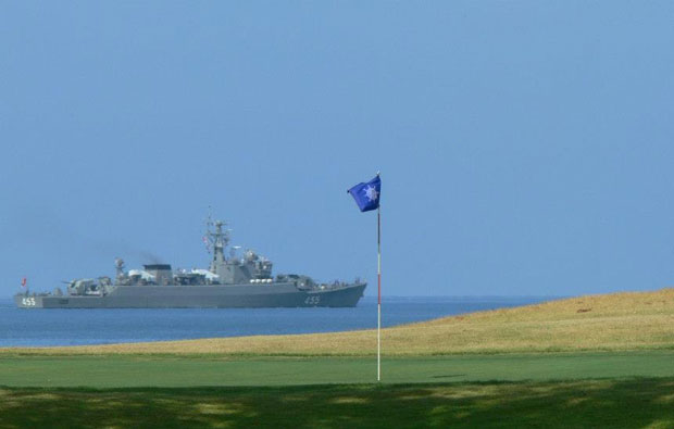 View towards navla ship Tublamu Navy Golf Course