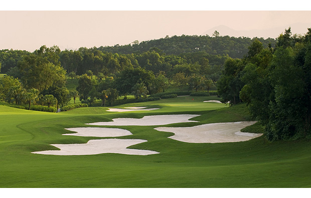 amazing bunkers  at world cup course mission hills, guangdong china