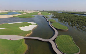 view over al zorah golf club, dubai, united arab emirates
