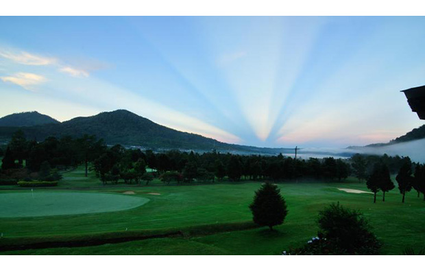 sunset at bali handara golf country club, bali, indonesia