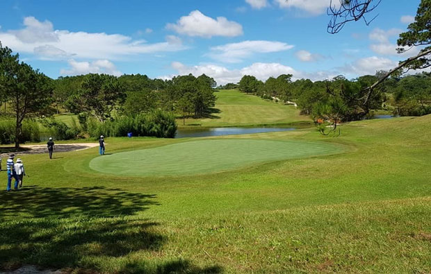 view back from green dalat palace golf club, dalat, vietnam