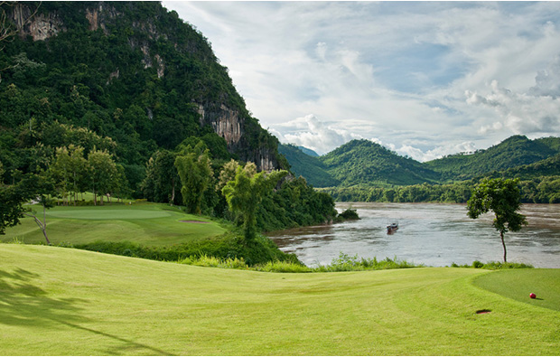 lake in luang prabang golf club, luang prabang, laos