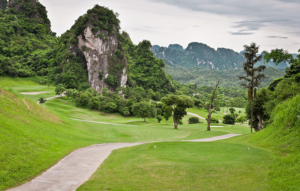 mountain view at luang prabang golf club, luang prabang, laos
