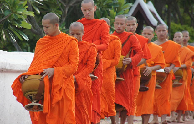 Monks seeking alms