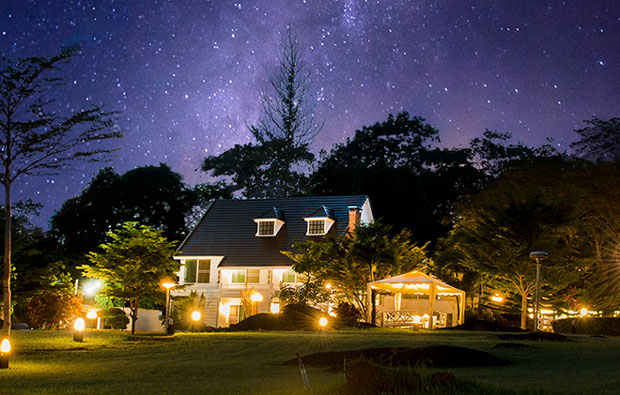Natural Garden Resort at night