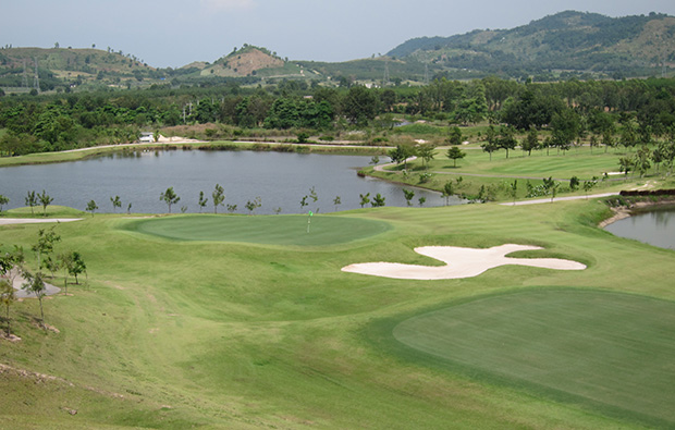 aerial view silky oak golf club , pattaya, thailand