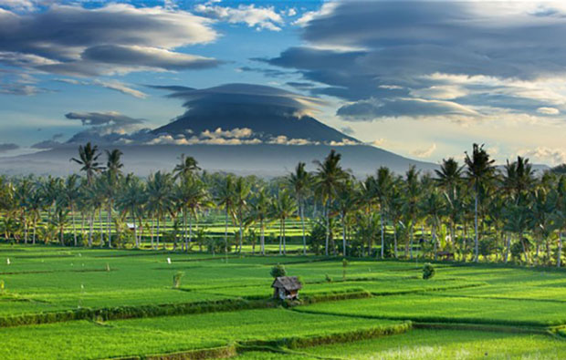 Mount Batur from Ubud